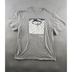 Nike Mens Center Swoosh Graphic Hooper‎ Logo Gray Size XL Tee T Shirt